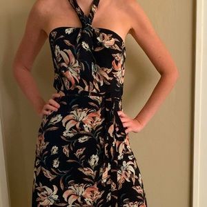 Gianni Bini floral wrap dress with a tie neck